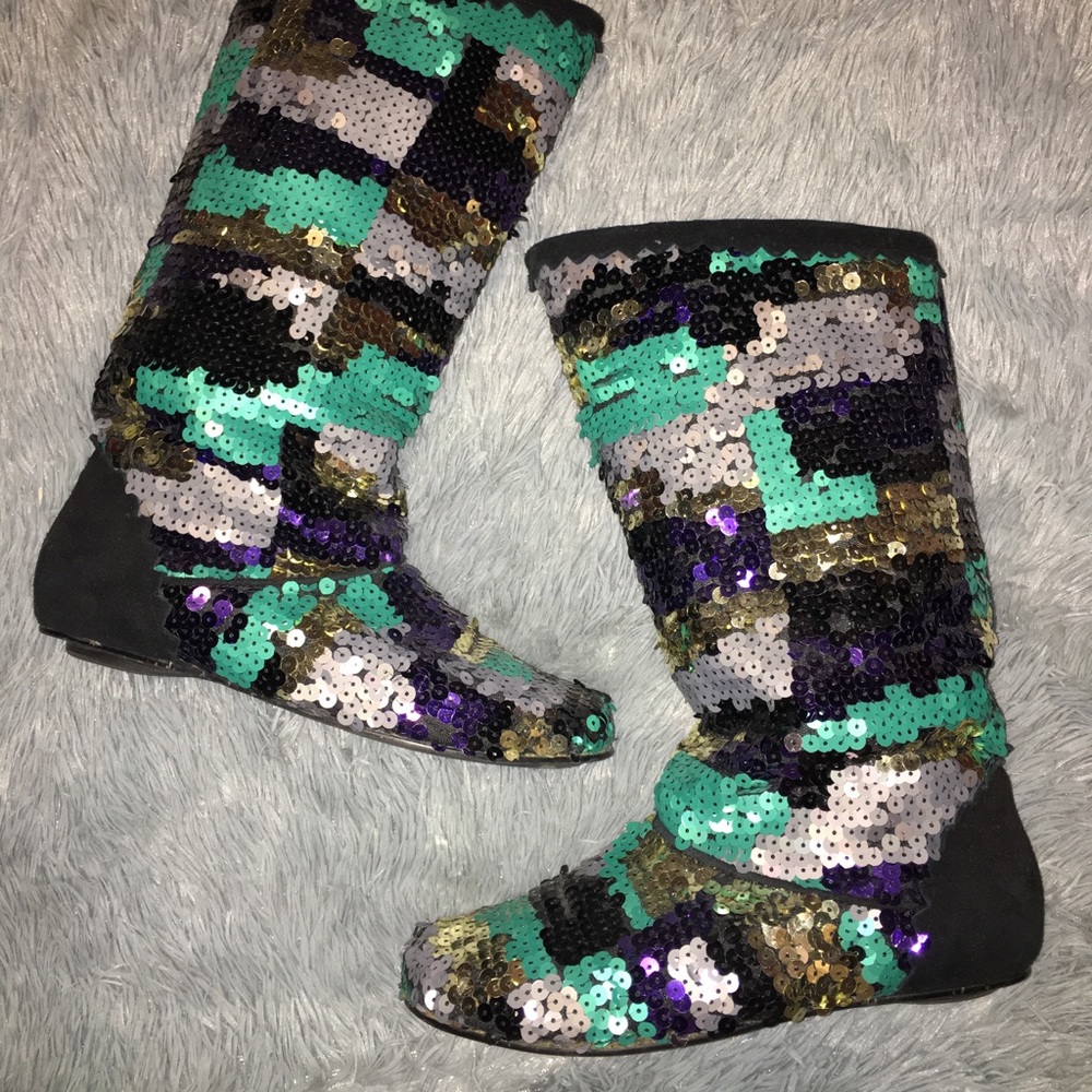 Sequin Boots